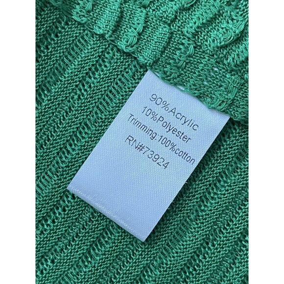 MING WANG Jacket Cardigan Size Petite XL Green Knit Clasp Closure Work Career - Picture 4 of 6